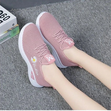 Women Korean Sports Casual Shoes Mesh Surface Breathable Wear-resistant Running Shoes