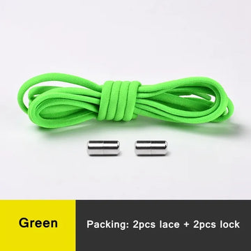 100cm  Elastic No Tie Shoelaces Metal Lock Shoe Laces For Kids Adult Sneakers Quick Shoelaces Semicircle Shoestrings
