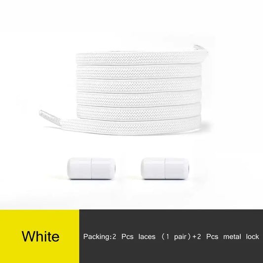 New Elastic No Tie Shoe laces Flat Shoelaces For Kids and Adult Sneakers Shoelace Quick Lazy Metal Lock Laces Shoe Strings