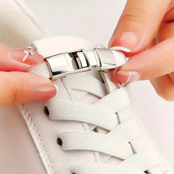 1 Pair of No-Tie Shoelaces with Cross Lock, Elastic Acetate Sneaker Laces, Convenient Lazy Shoelaces for Casual Shoes