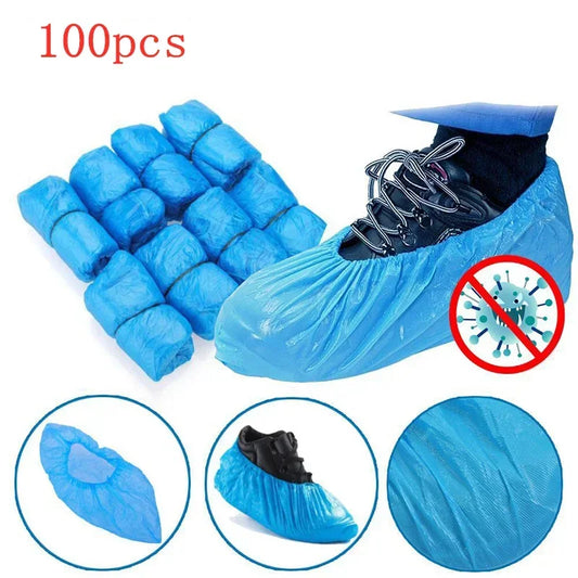 Indoor Carpet Floor Protection 100Pcs Shoe Covers - Disposable Hygienic Boot Cover for Household, Construction, Workplace