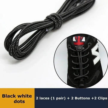 1Pair Elastic Shoelaces with Lock Sneaker No Tie Shoe Laces Stretching Lock Round Lock Lazy Quick Shoelace Hiking Shoestrings