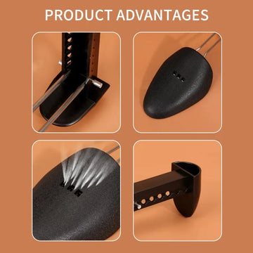 1 Pair Men and Women Plastic Shoe Tree Adjustable Shoe Stretcher Shaper Boot Holder Shoe Support (White and Black) Two Sizes