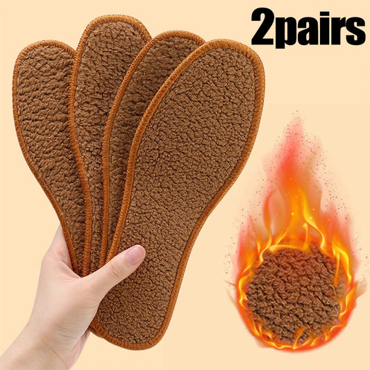 Winter Warm Alpaca Wool Shoes Insoles for Women Men Soft Plush Warm Thicken Foot Thermal Shoe Insole Snow Boots Shoes Heated Pad