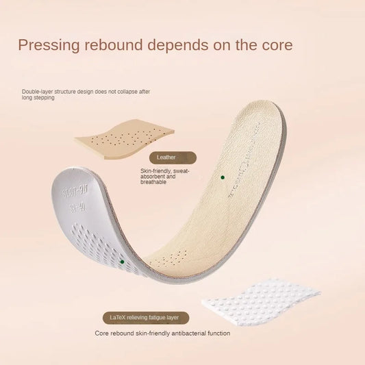 Cowhide Insoles Leather Latex Sports Insole Shoes for Shoes Arch Support Shoe Pads Shock Absorbing Shoe Sole Inserts