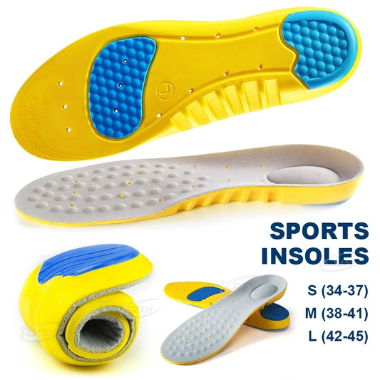 Silicone Gel Sport Insole Arch Support Shoes Insoles Shock Absorption Size 34-45
