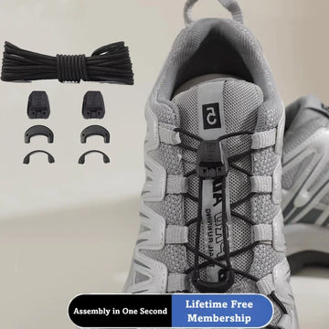 Elastic Shoelaces Without Ties for Salomo Sneakers Press Locks Round Shoes Lace Quick Release Adjustable Buckle Easy Slip-On