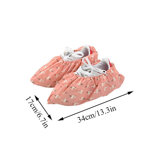 1Pair Reusable Dust Proof Shoe Covers Home Indoor Non-waterproof Sets Of Shoes Student Room Flamingo Dust Proof Feet Covers