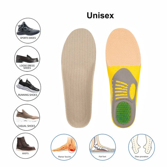 Orthotic Gel Insoles for Sneaker Orthopedic Flat Foot Cushion Insert Arch Support Pad Foot Pain-relieving Breathable Man Women