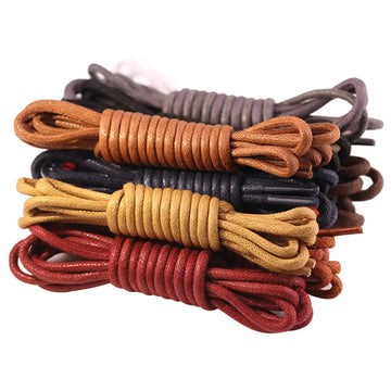 3mm Round Shoelaces Waxed Cotton Shoe Laces Wax Water-proof Shoestring for Leather Shoes