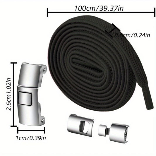 1 Pair of No-Tie Shoelaces with Cross Lock, Elastic Acetate Sneaker Laces, Convenient Lazy Shoelaces for Casual Shoes