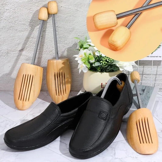 Repacego 2 Pcs Wooden Shoe Tree Unisex High-grade Spring Shoes Adjustable Support Shoe Stretcher Shaped Fixed Shoes