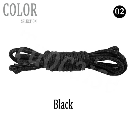 3mm Round Shoelaces Waxed Cotton Shoe Laces Wax Water-proof Shoestring for Leather Shoes