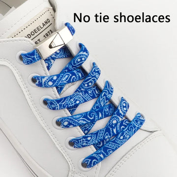Paisley Pattern No Tie Shoe laces Elastic Laces Sneakers Outdoor Sports Shoelaces without ties Lock Shoelace Shoes Accessorie