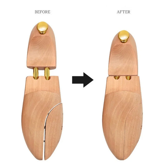 1 Pair Lotus wood Adjustable Shoe Shaper Men's Shoe Tree Stretcher Support For Men Boot Expander Device