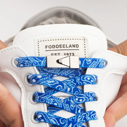 Paisley Pattern No Tie Shoe laces Elastic Laces Sneakers Outdoor Sports Shoelaces without ties Lock Shoelace Shoes Accessorie