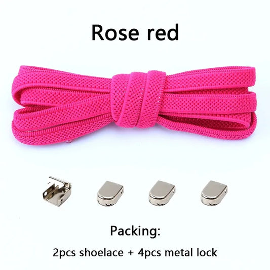 Fashion No Tie Shoe Laces Elastic Laces Sneakers Flat Shoelaces Without Ties Kids Adult Quick Shoe Lace Rubber Bands for Shoes
