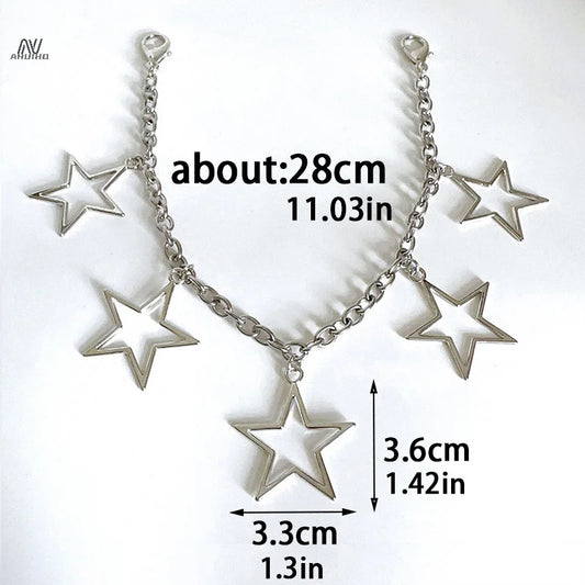 1Pcs Hollow Out Heart Star Charms Shoe Chains Martin Boots Canvas Shoes Buckles Decoration Y2k Shoes Accessories