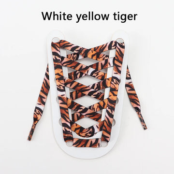 Leopard Print Flat Shoelaces Sneakers Colorful Shoelace Classic Animal Patten Shoe Laces Canvas Zebra Tiger Snake Shoestrings